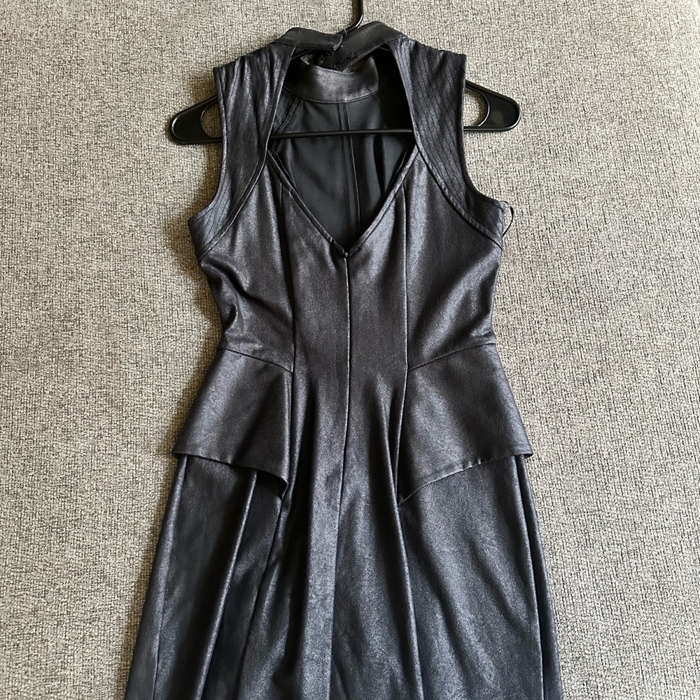 Guess Black Faux Leather Minidress - Picture 2 of 4
